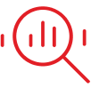 Magnifying glass and data