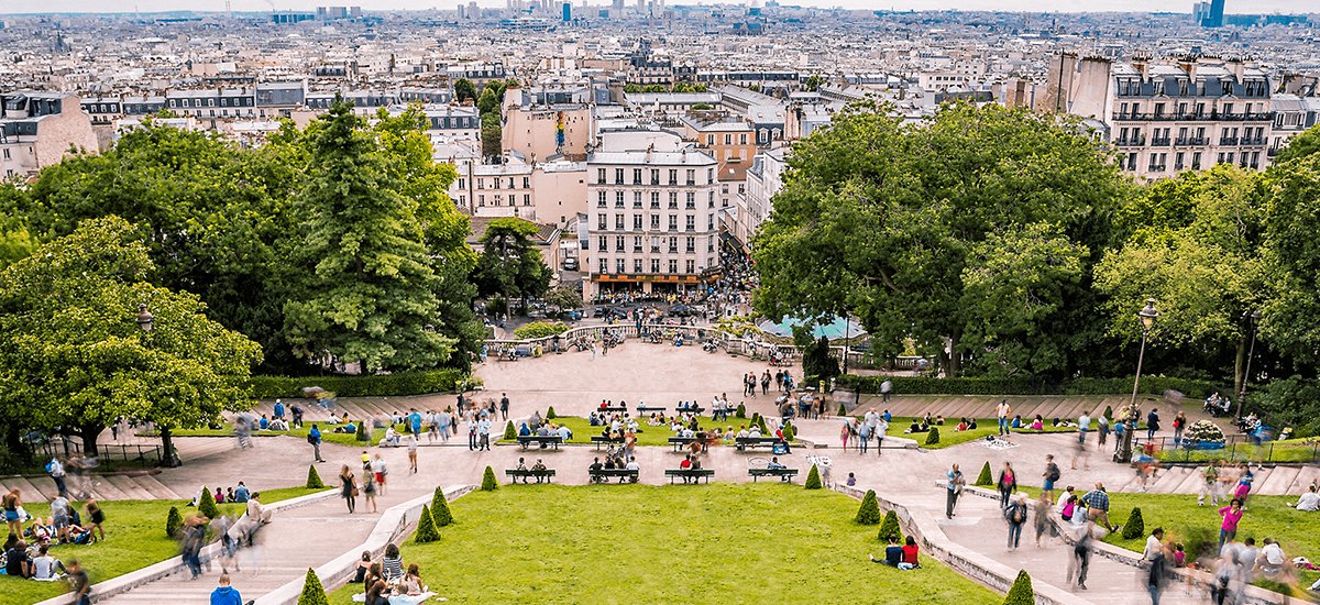 View of a beautiful city Paris from top