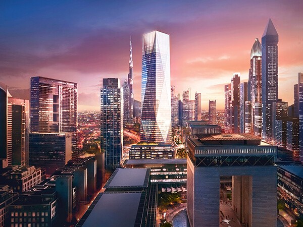 Skyscrapers of ICD Brookfield Place in Dubai
