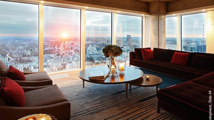 Beautiful view of smart city from a drawing room in an apartment