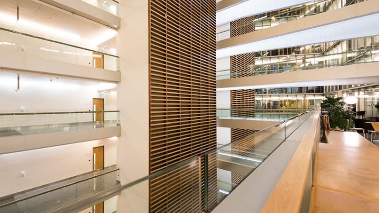 View of Atrium and walkways in modern office building