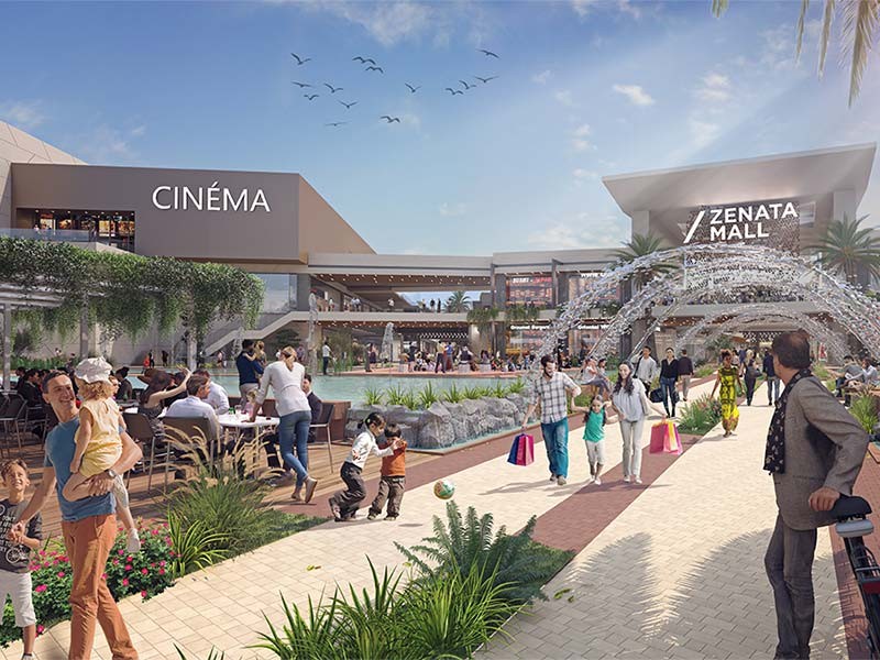 Front view of a mall