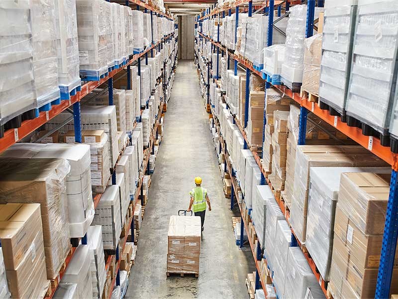 A man working in a warehouse