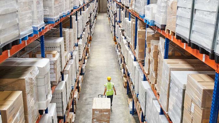 A man working in a warehouse