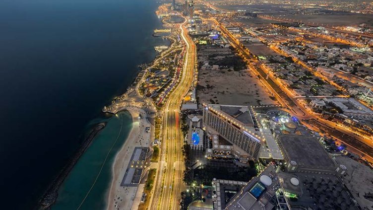 High Angle View Of Illuminated Light Trails On Highway At Night