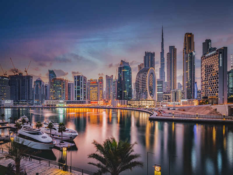 Dubai cityscape on a cloudy evening...UAE