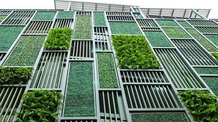 Life Sciences building with living wall