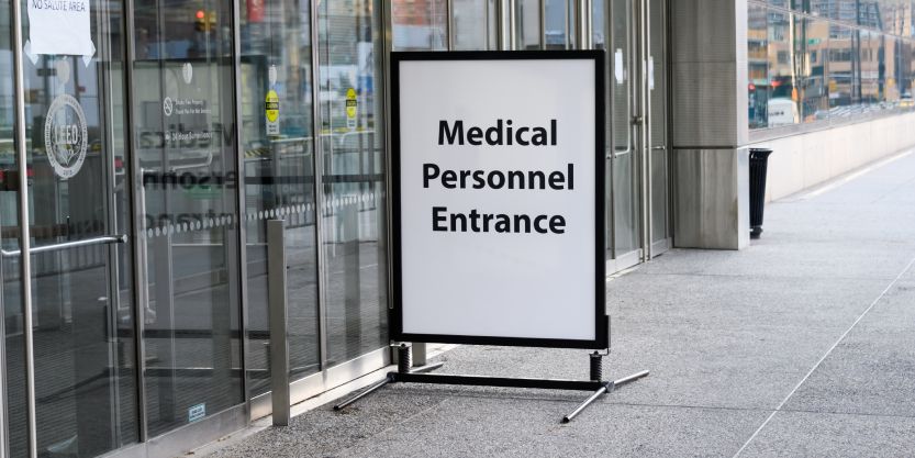 Entrance for medical healthcare workers