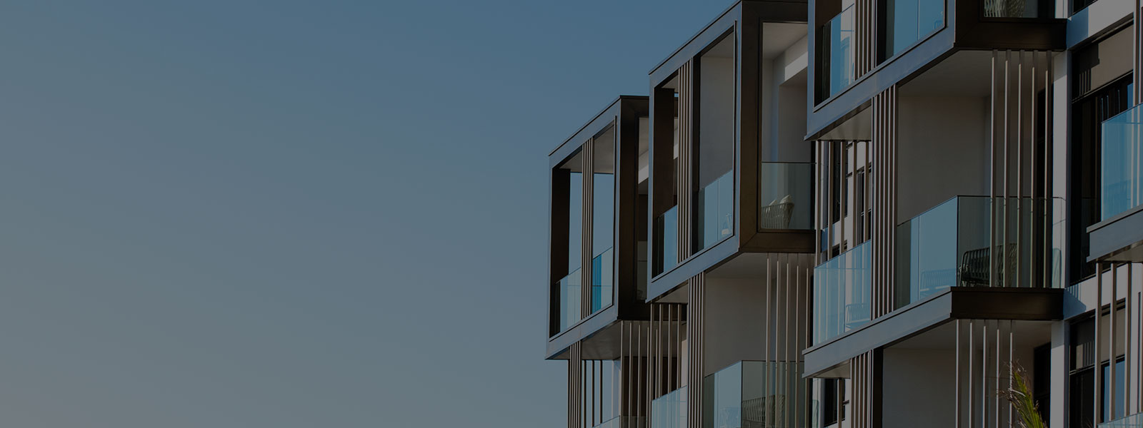 Apartment building and blue sky