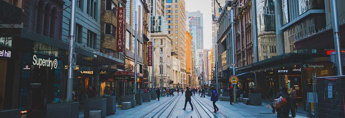 Street view of a City