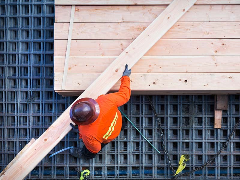 Caucasian worker at construction site